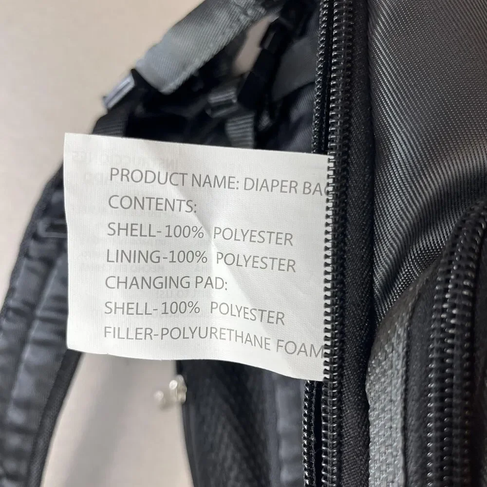 Fisher Price Deluxe Baby Sporty Dark Gray Diaper Bag Backpack Fast Finder New